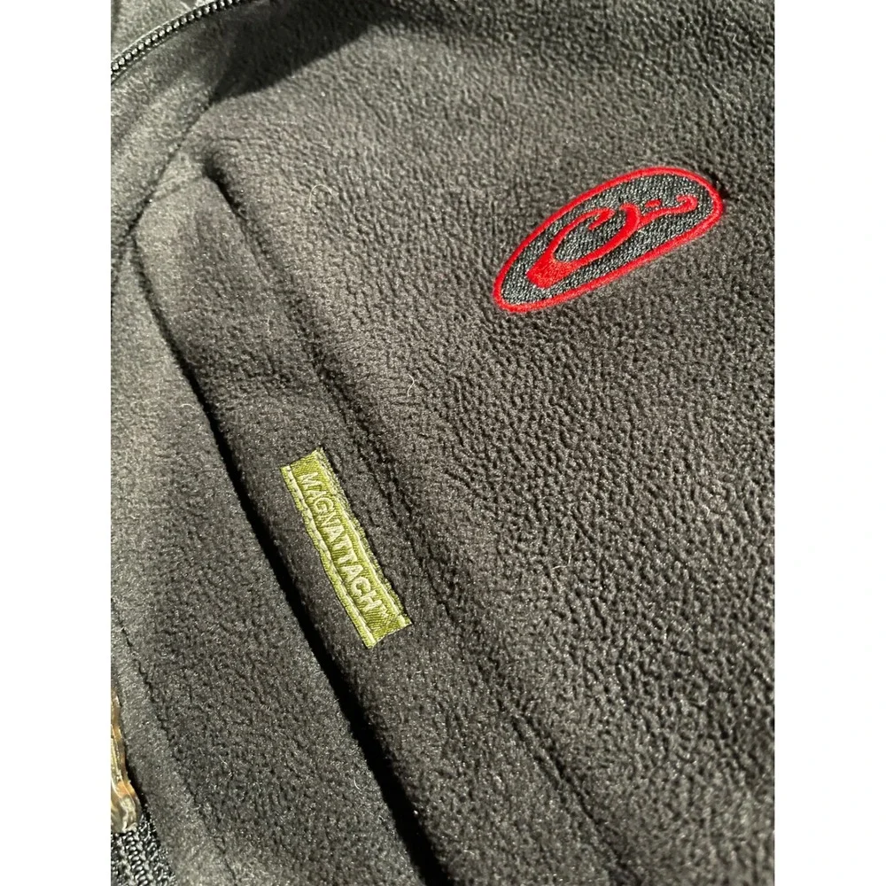 Drake Mens M Black Fleece Jacket Ole Miss Rebels Full Zip Outdoor Mid Layer
